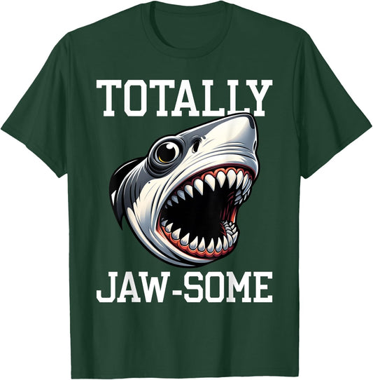 Cool Shark Totally Jaw-Some Beach Funny Shark Men Women Kids T-Shirt - T-Shirt | Forest