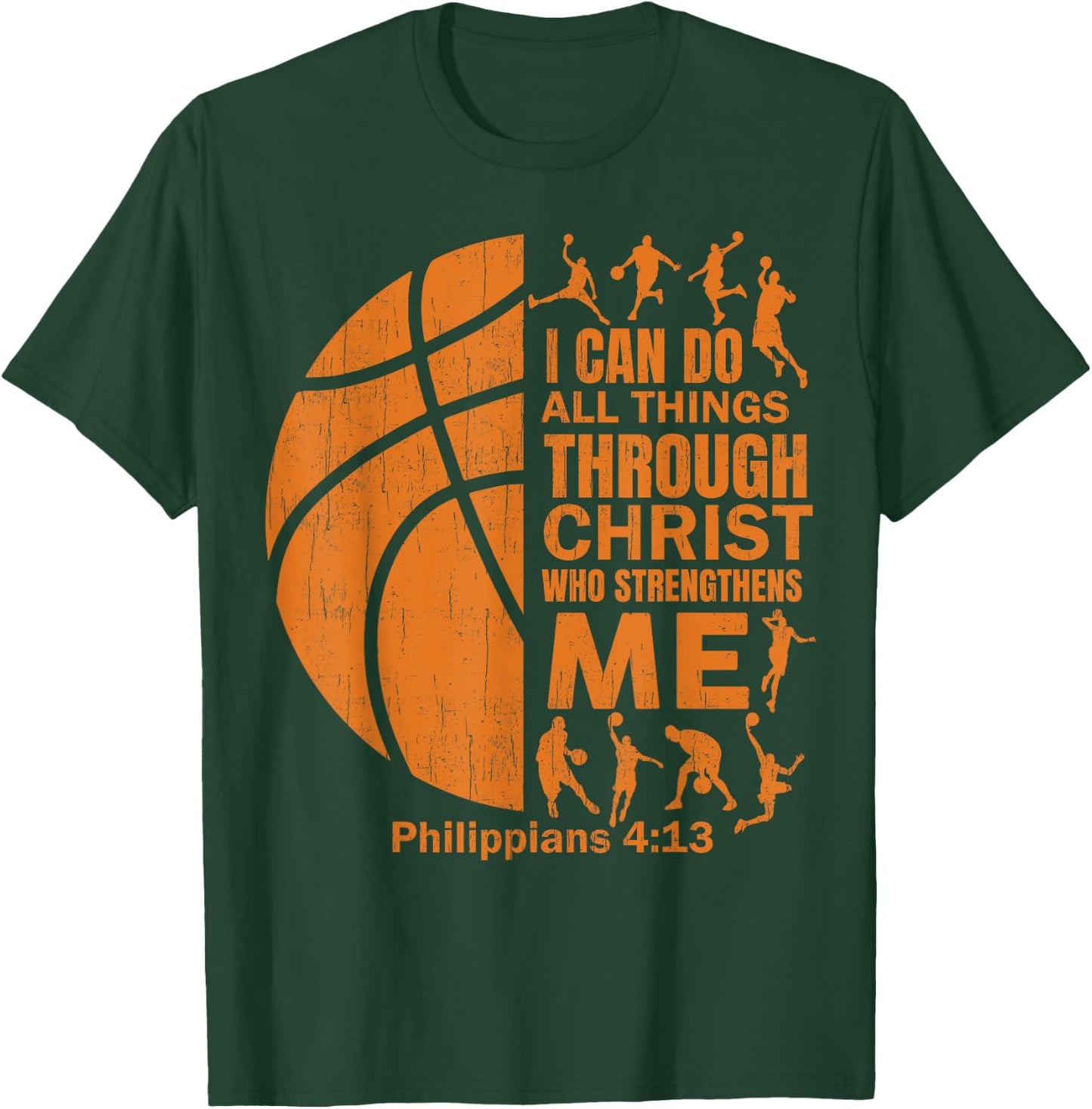 Men Basketball t Shirt Christian Christ Bible Verse Boy Kid T-Shirt - T-Shirt | Forest