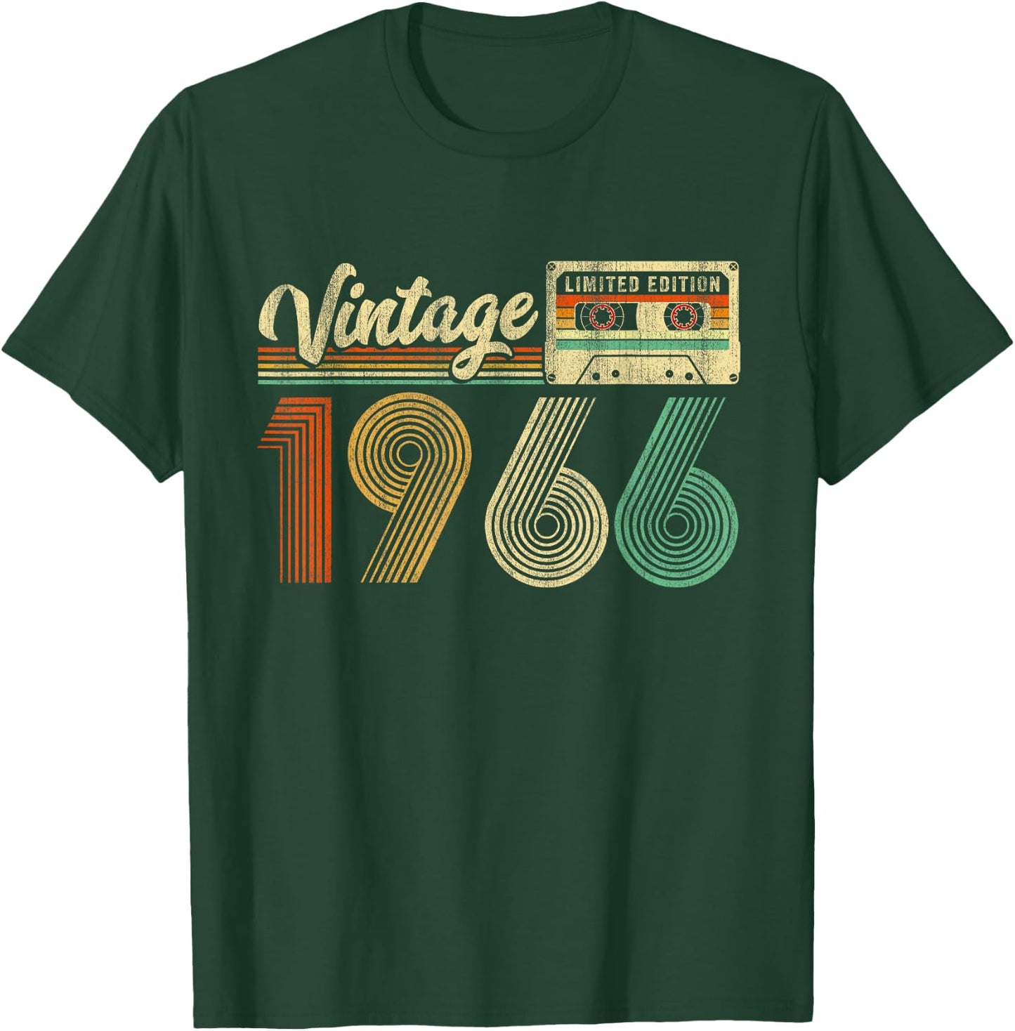 60 Years Old Vintage 1966 Cassette Tape 60th Birthday Retro T-Shirt - T-Shirt | Forest