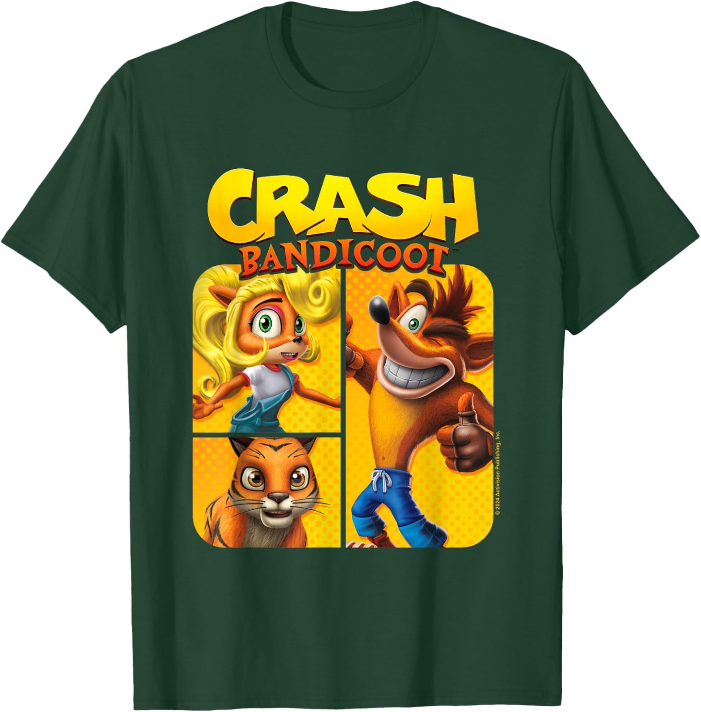 Crash Bandicoot & Friends Vintage Character Panels T-Shirt - T-Shirt | Forest
