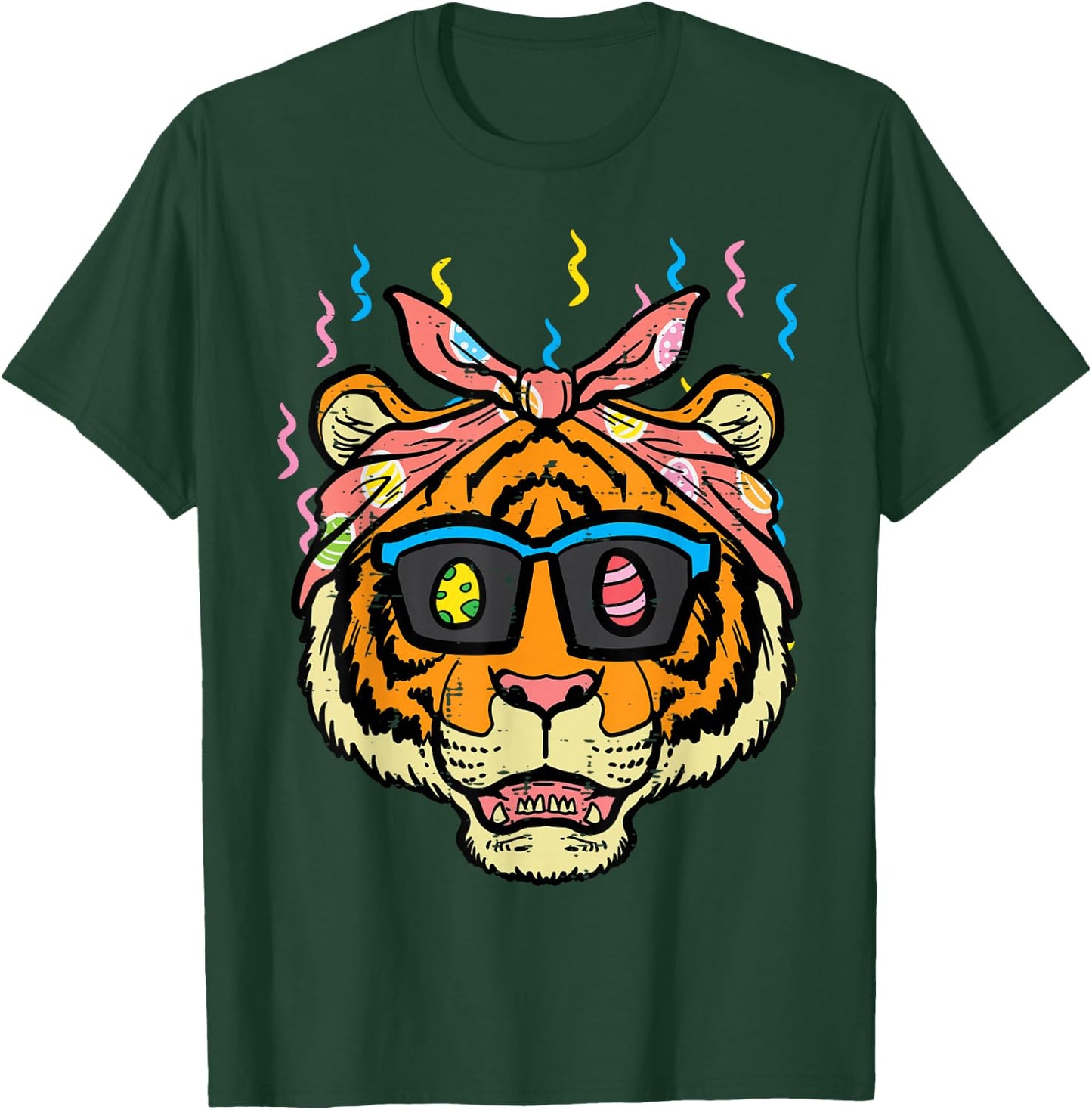 Easter Tiger Face Eggs Hunting Animal Women Girls Kids Men T-Shirt - T-Shirt | Forest