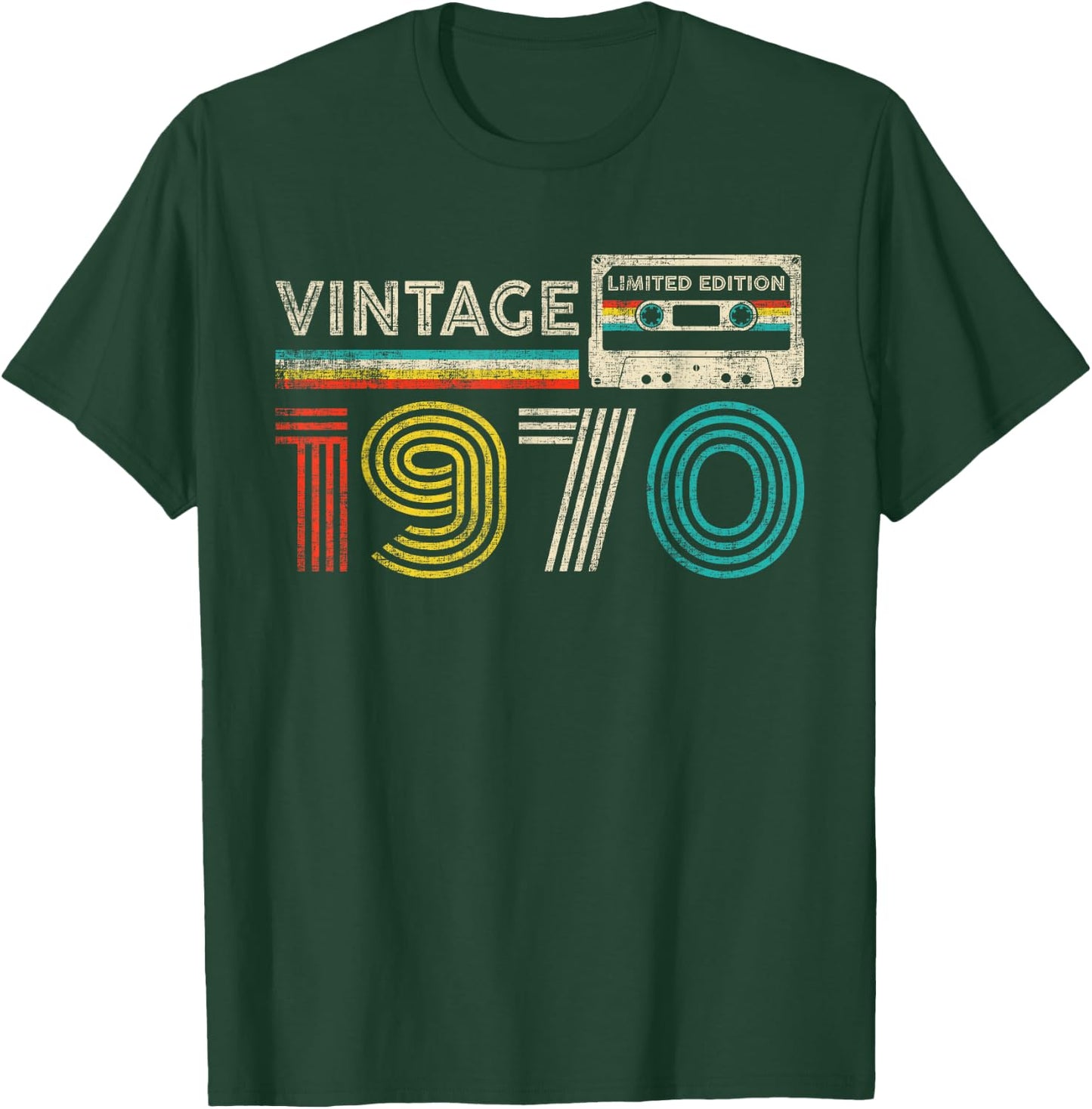 Vintage 1970 55th Birthday Gifts Classic 1970 Cassette Tape T-Shirt - T-Shirt | Forest