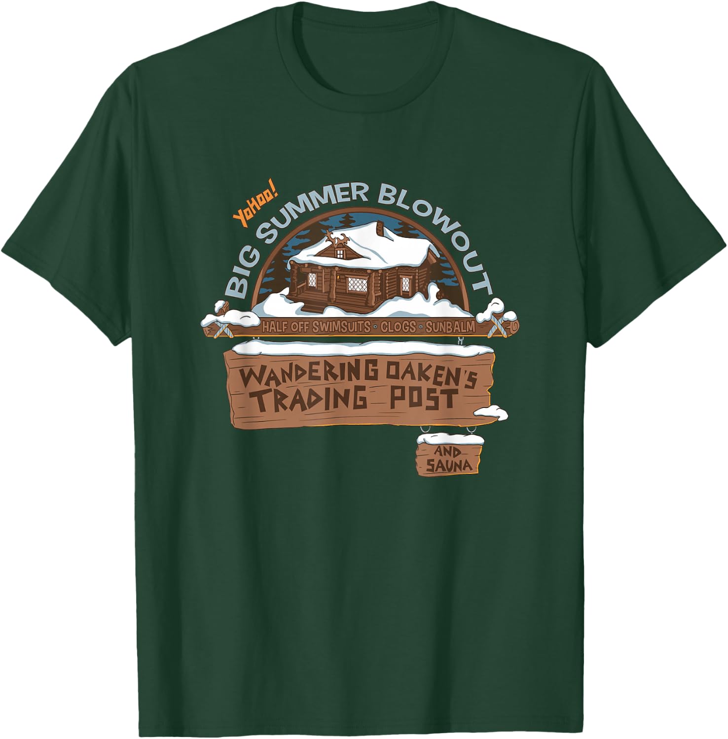 Disney Frozen Wandering Oaken's Trading Post Vintage Logo T-Shirt - T-Shirt | Forest