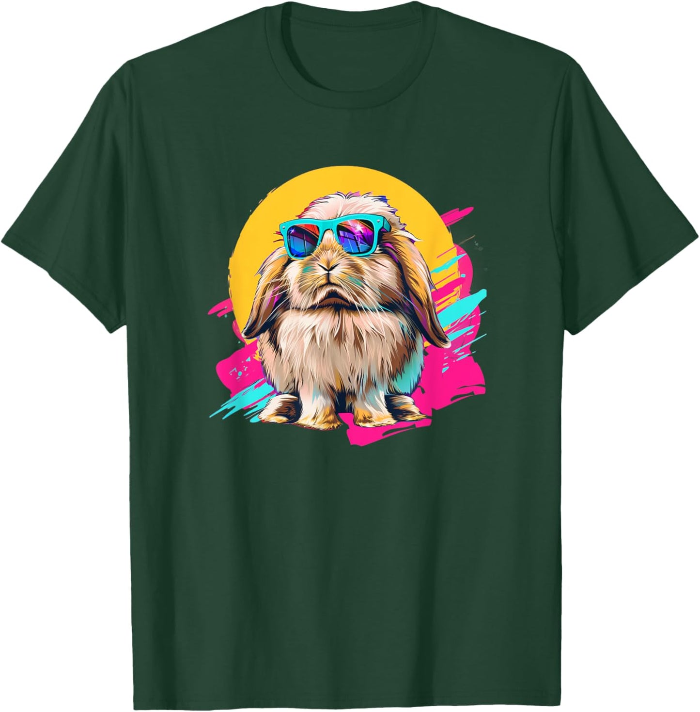 Retro Vintage 80s Mini Holland Lop Bunny Rabbit Lover T-Shirt - T-Shirt | Forest