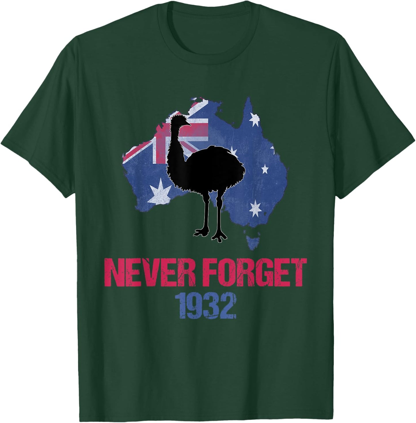 Agema Apparel Emu War 1932 Never Forget Australian History , Small, Black T-Shirt - T-Shirt | Forest
