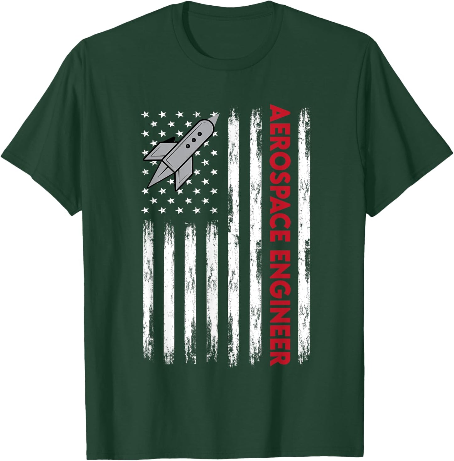 Aerospace Engineer USA Flag Design T-Shirt - T-Shirt | Forest