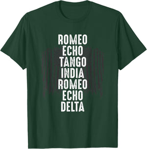 Romeo Echo Tango India Romeo Echo Delta Retired Military T-Shirt - T-Shirt | Forest
