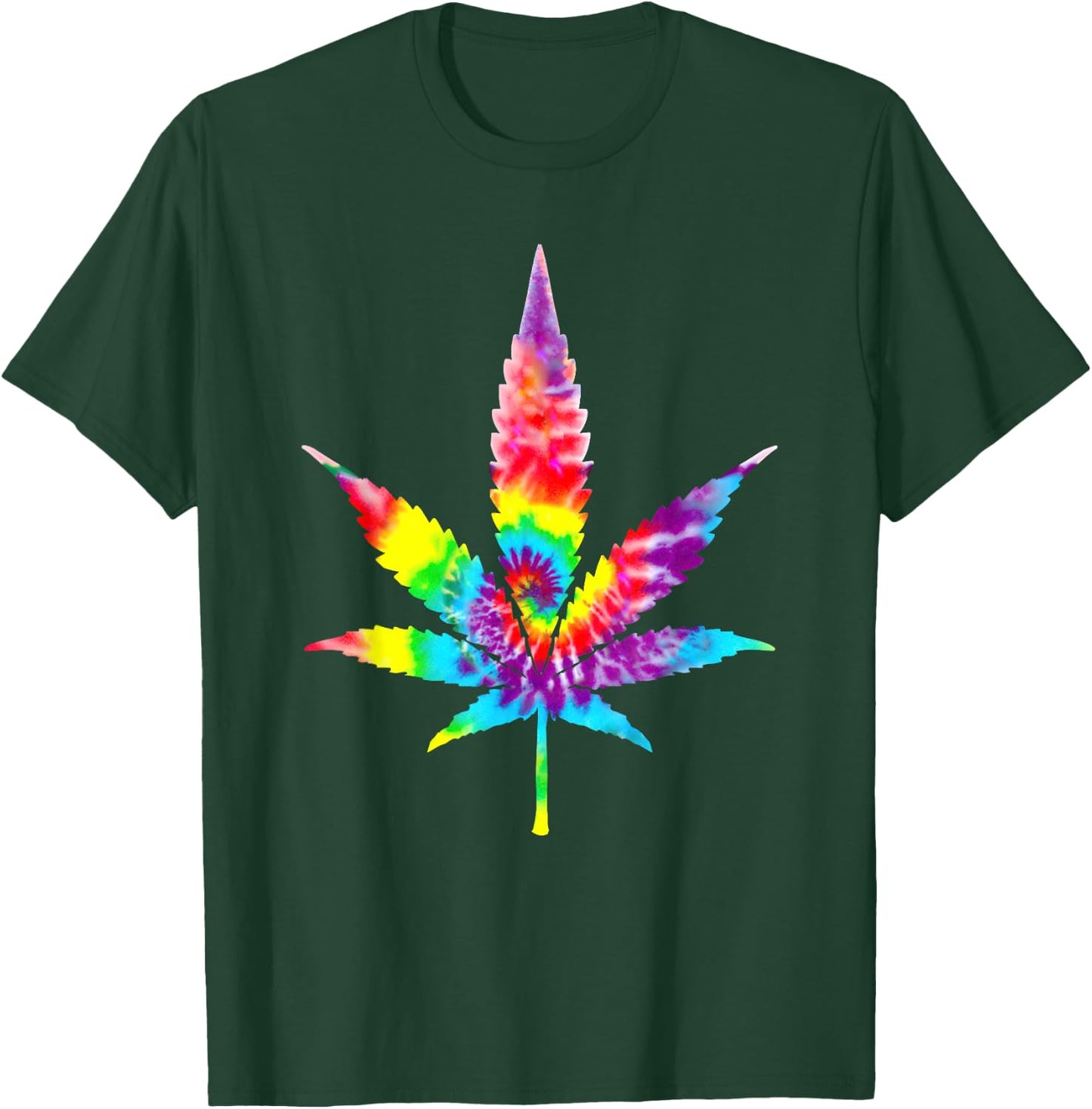 Tie Dye Weed Magic Mushrooms Cannabis 420 Trippy Hippie Gift T-Shirt - T-Shirt | Forest