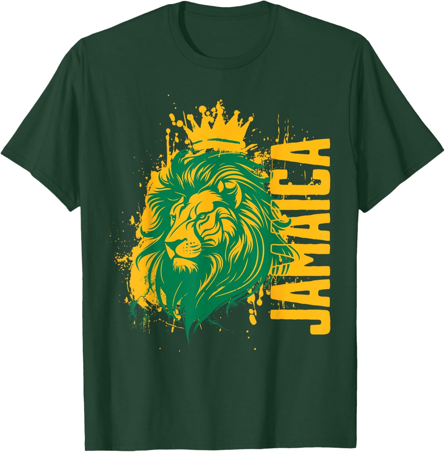 Vintage Jamaica Lion Jamaican Men Women Kids Jamaican Lion T-Shirt - T-Shirt | Forest
