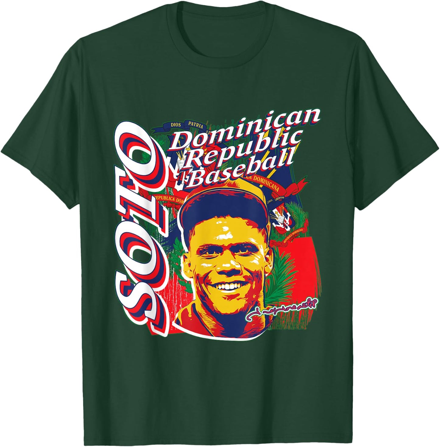 Juan Soto International Baseball Dominican Republic MLBPA T-Shirt - T-Shirt | Forest