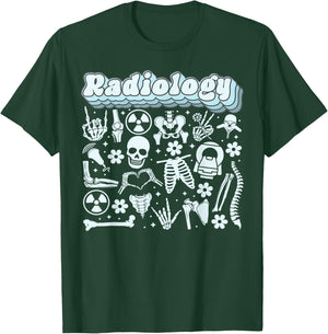 Retro Radiology X-ray Rad Tech Skeleton MRI Tech Graduation T-Shirt - T-Shirt | Forest