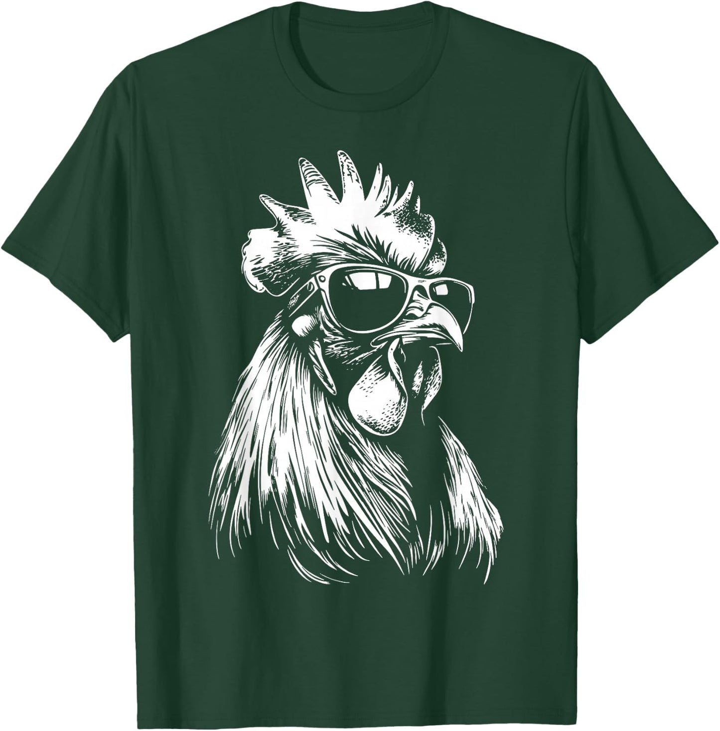 Rooster Chicken Sunglasses T-Shirt - T-Shirt | Forest