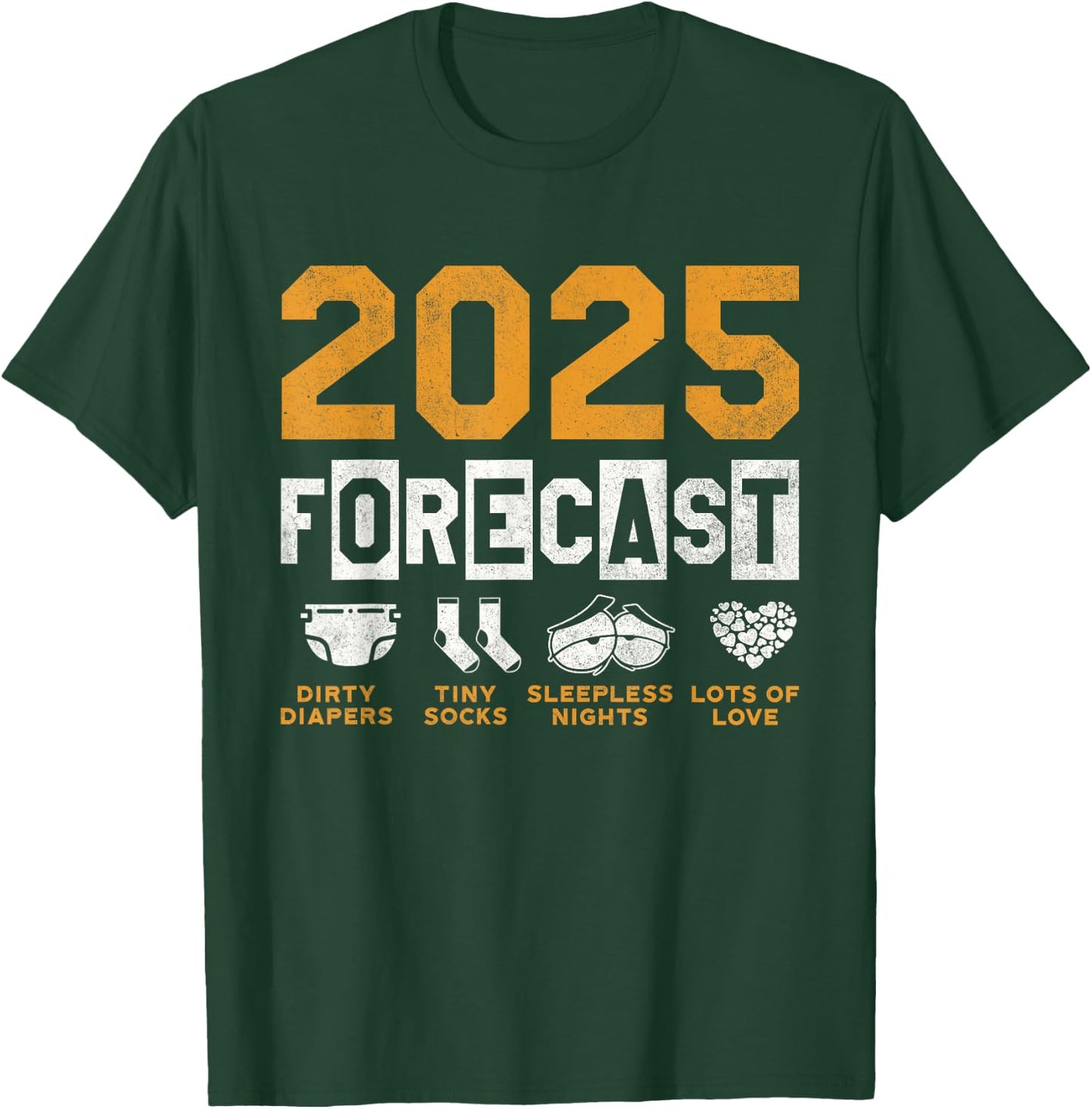 Funny New Dad Mom 2025 Forecast Pregnancy Announce Baby T-Shirt - T-Shirt | Forest