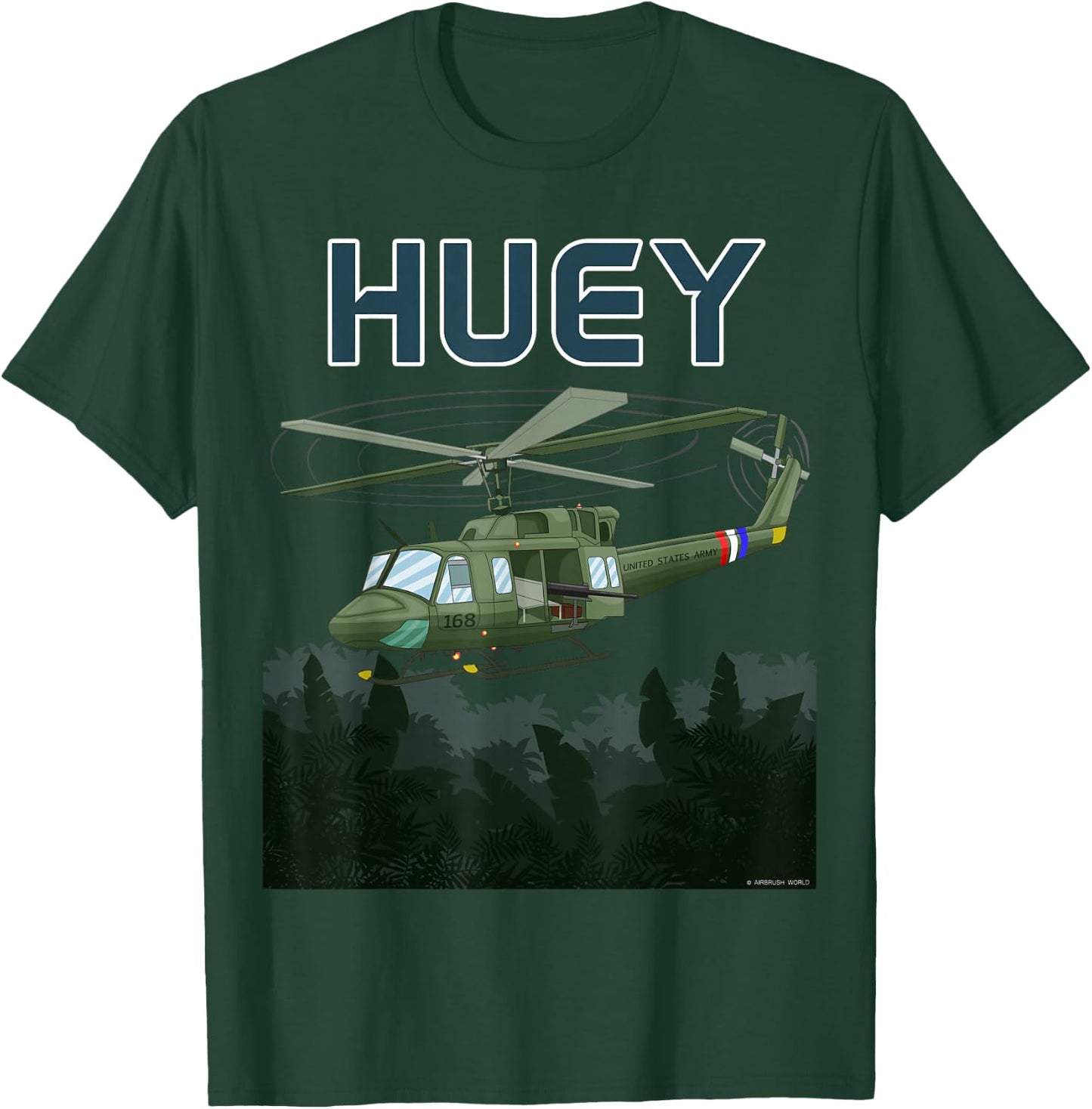 Huey Army Helicopter Military Armed Forces Helicopter T-Shirt - T-Shirt | Forest