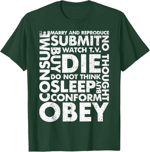 Vintage Obey, Consume, Sleep T-Shirt - T-Shirt | Forest