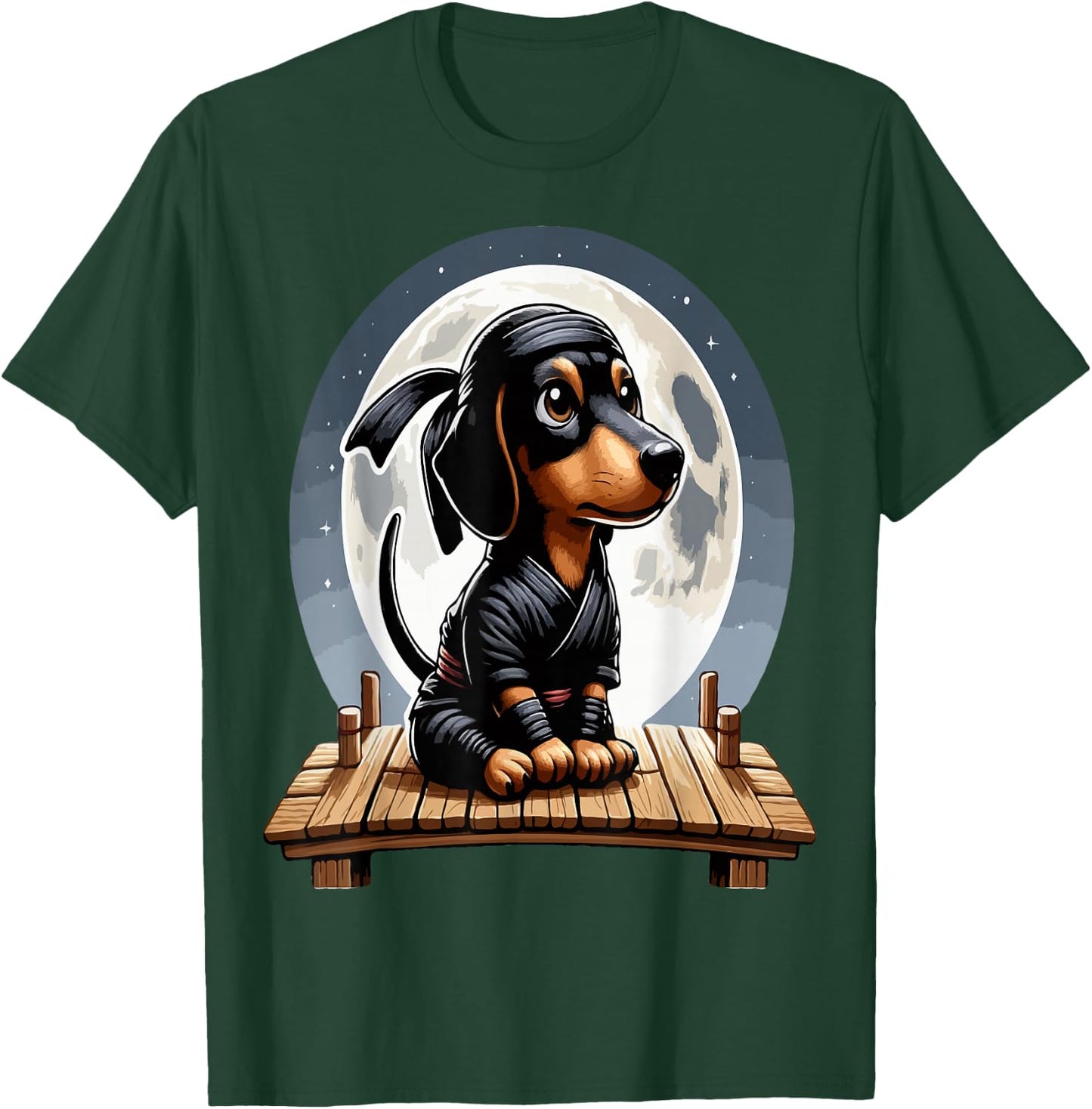 Funny Ninja Dachshund T-Shirt - T-Shirt | Forest