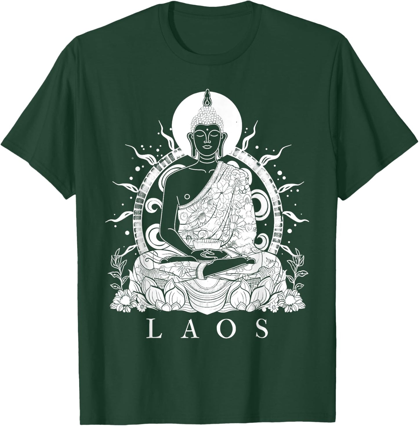 Laos Buddha Vintage Buddhist Souvenir T-Shirt - T-Shirt | Forest
