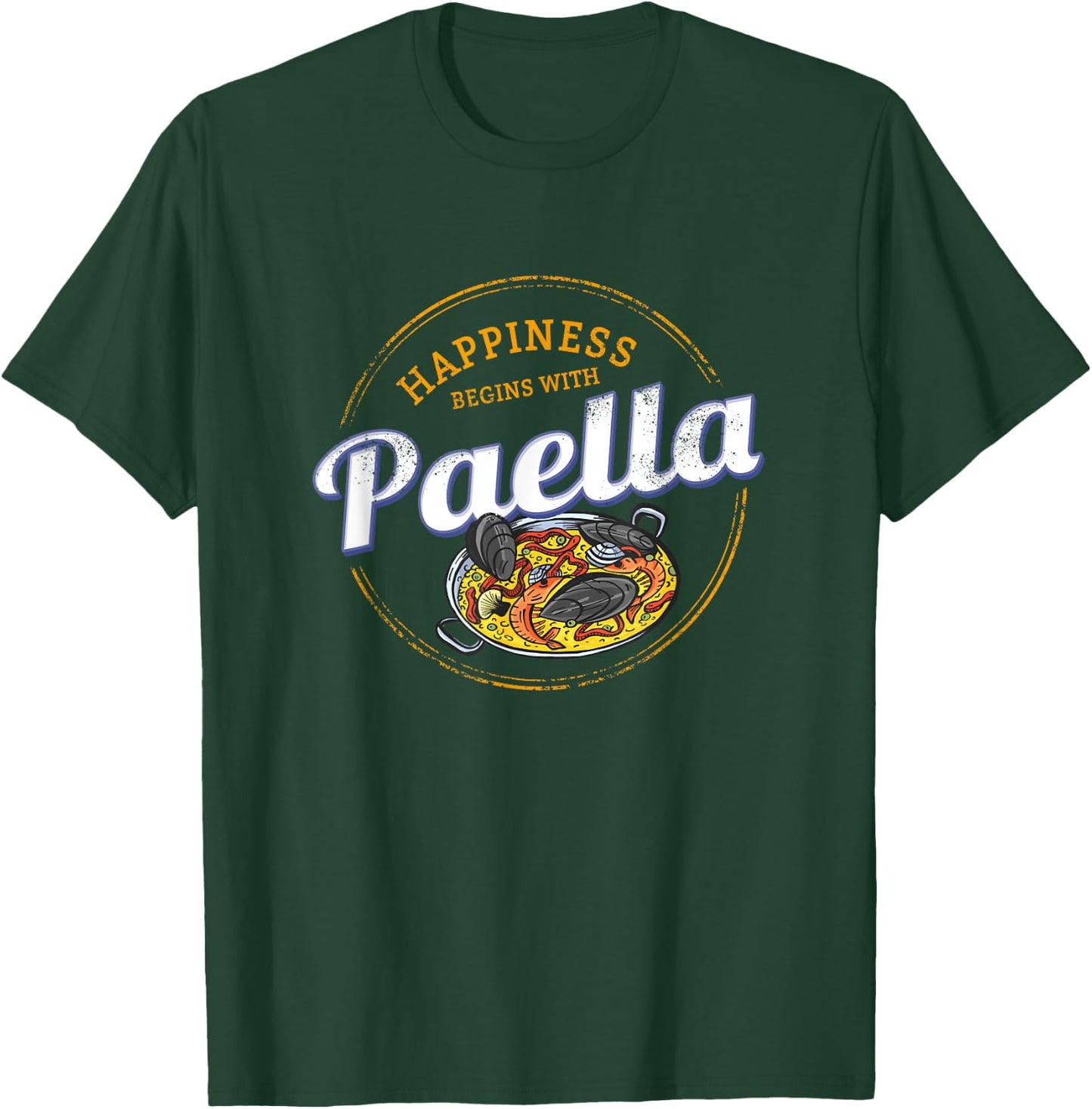 Paella Snack Vintage Spain Retro Paella Pan Souvenir T-Shirt - T-Shirt | Forest