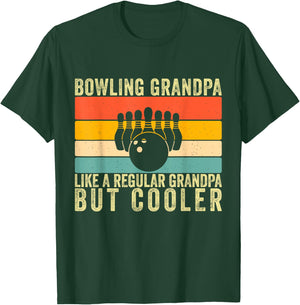 Bowling Grandpa Father Day Design Bowling Player Grandfather T-Shirt - T-Shirt | Forest