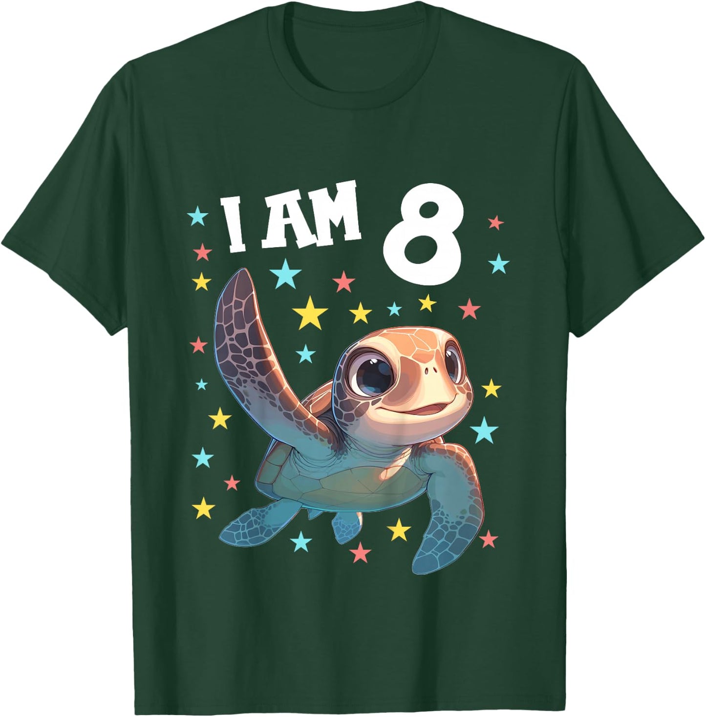 8 Years old 8 birthday Sea Turtles Boy Girl Sea Turtle T-Shirt - T-Shirt | Forest