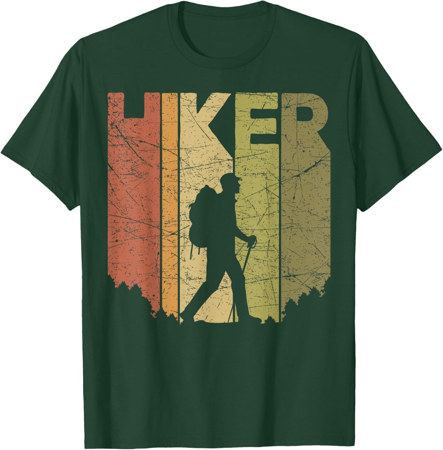 Hiker Vintage Outdoor Hiking Retro Mountain Hiker Graphic T-Shirt - T-Shirt | Forest
