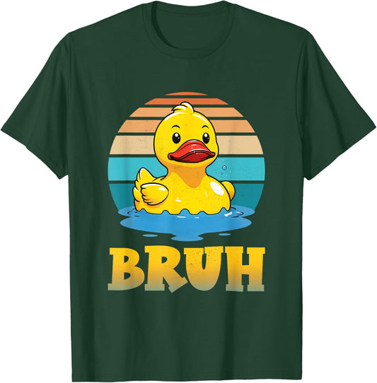 Bruh Funny Rubber Duck Lovers Meme Men Women Boys Girls T-Shirt - T-Shirt | Forest