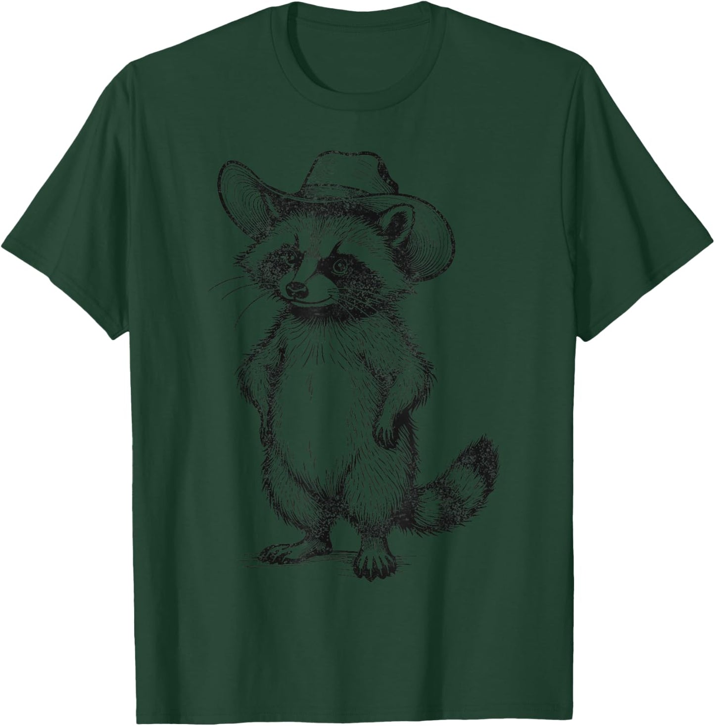 Raccoon Cowboy Cowgirl Western Country T-Shirt - T-Shirt | Forest