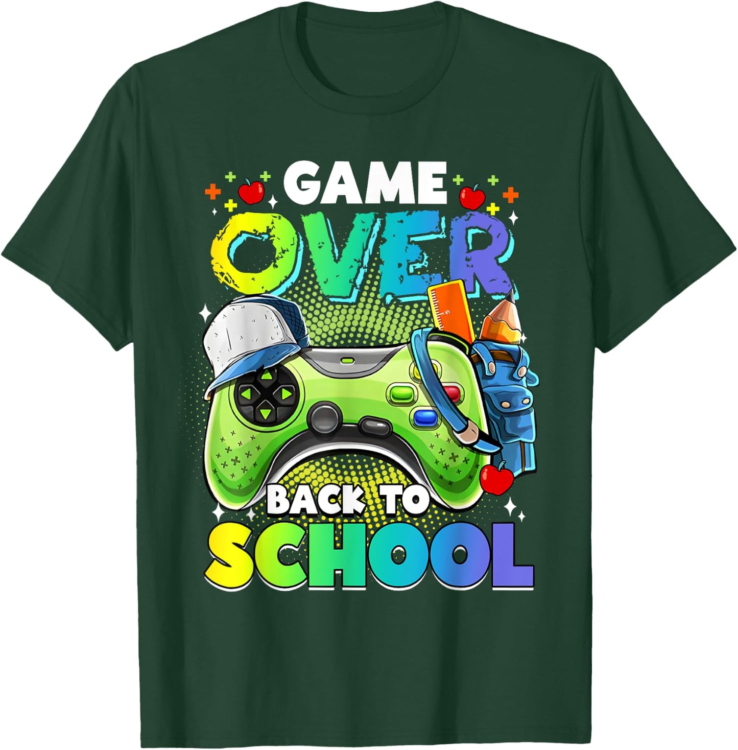 Back To School , Boys, Kids Game Over Back To School T-Shirt - T-Shirt | Forest