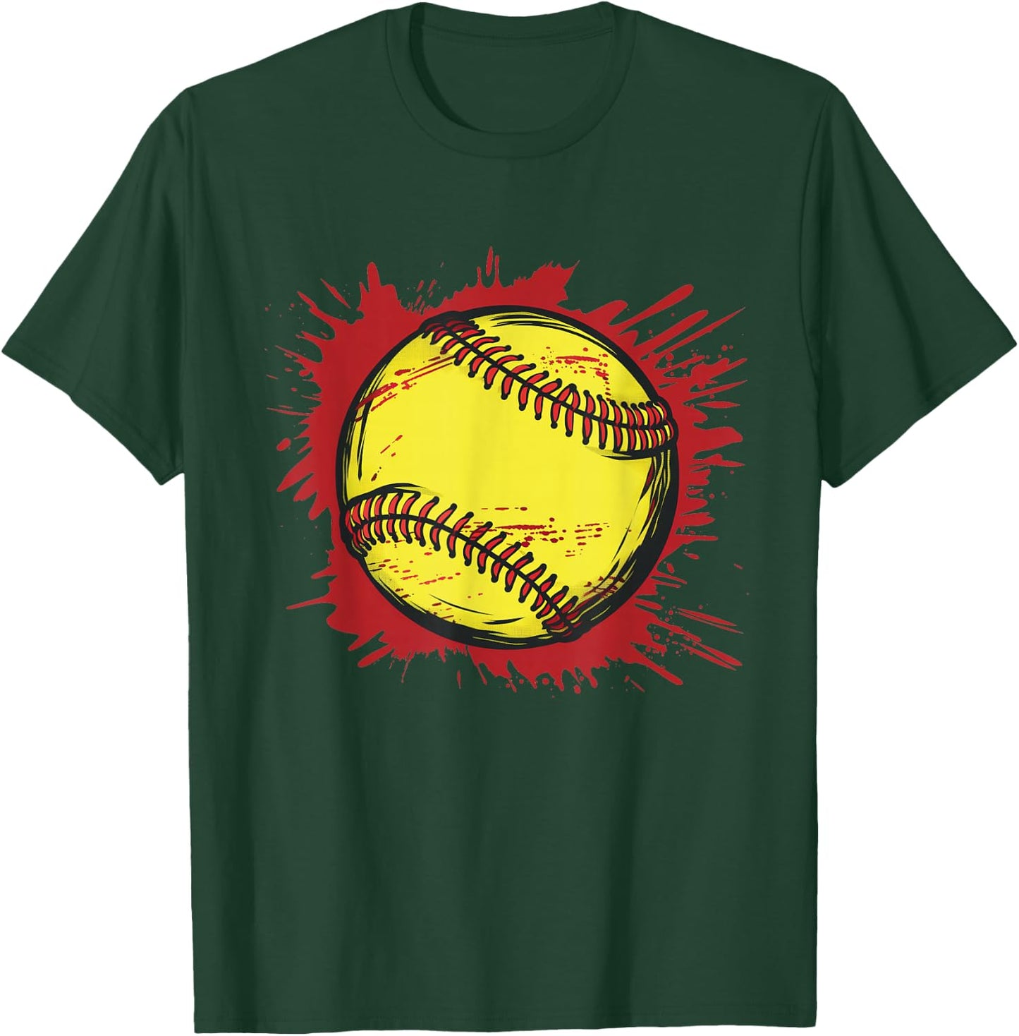 Softball Player and Fan Graphic T-Shirt - T-Shirt | Forest