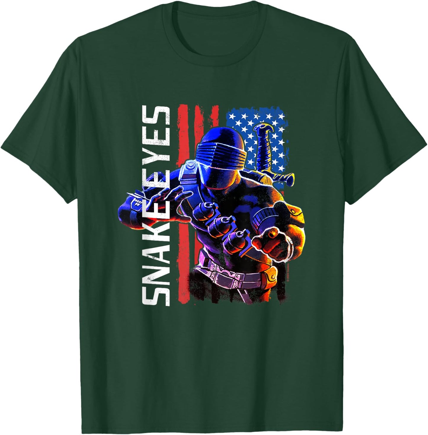 G.I. Joe Americana Snake Eyes Vintage Big Chest Poster T-Shirt - T-Shirt | Forest