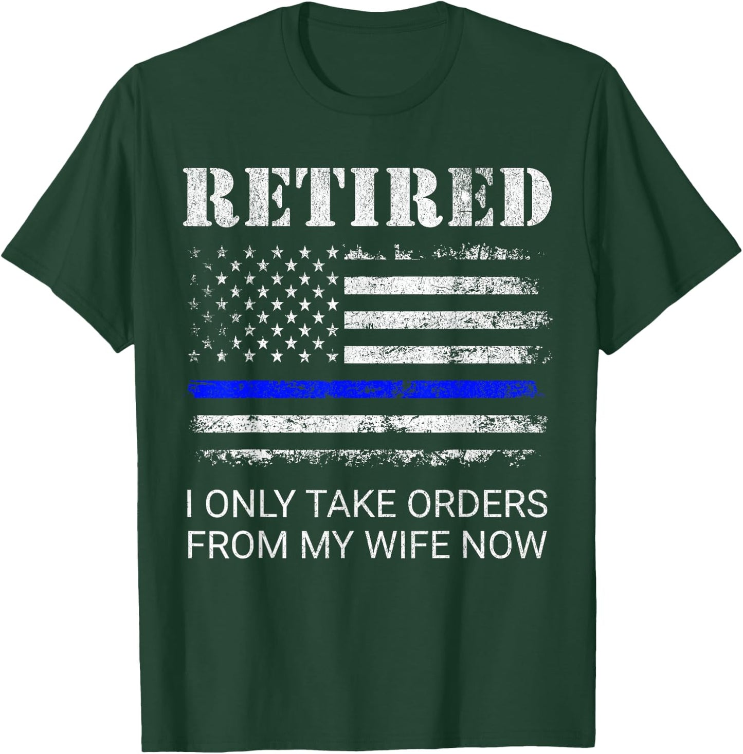 Cop Retirement Retired Police Officer Cop Funny - -Adults, Classic Fit, Short Sleeve, Black, Small T-Shirt - T-Shirt | Forest