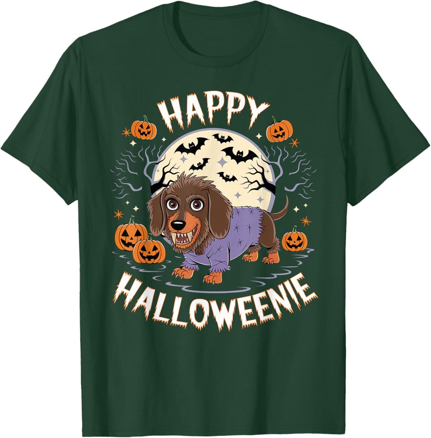 Spooky Halloween Zombie Dachshund Holiday Dog Owner Outfit T-Shirt - T-Shirt | Forest