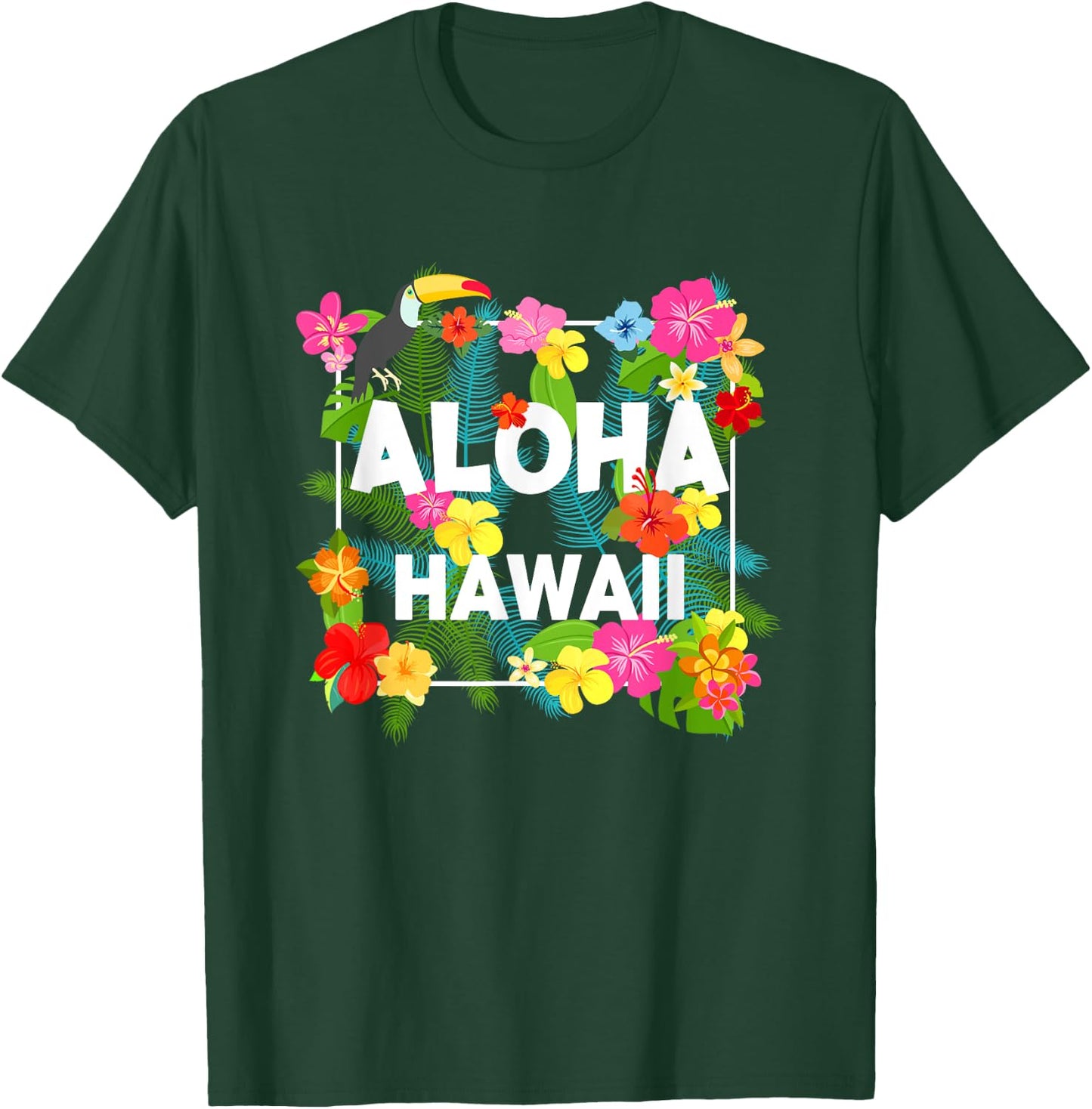 Aloha Hawaii Hibiscus Flowers Aesthetic Design Women T-Shirt - T-Shirt | Forest
