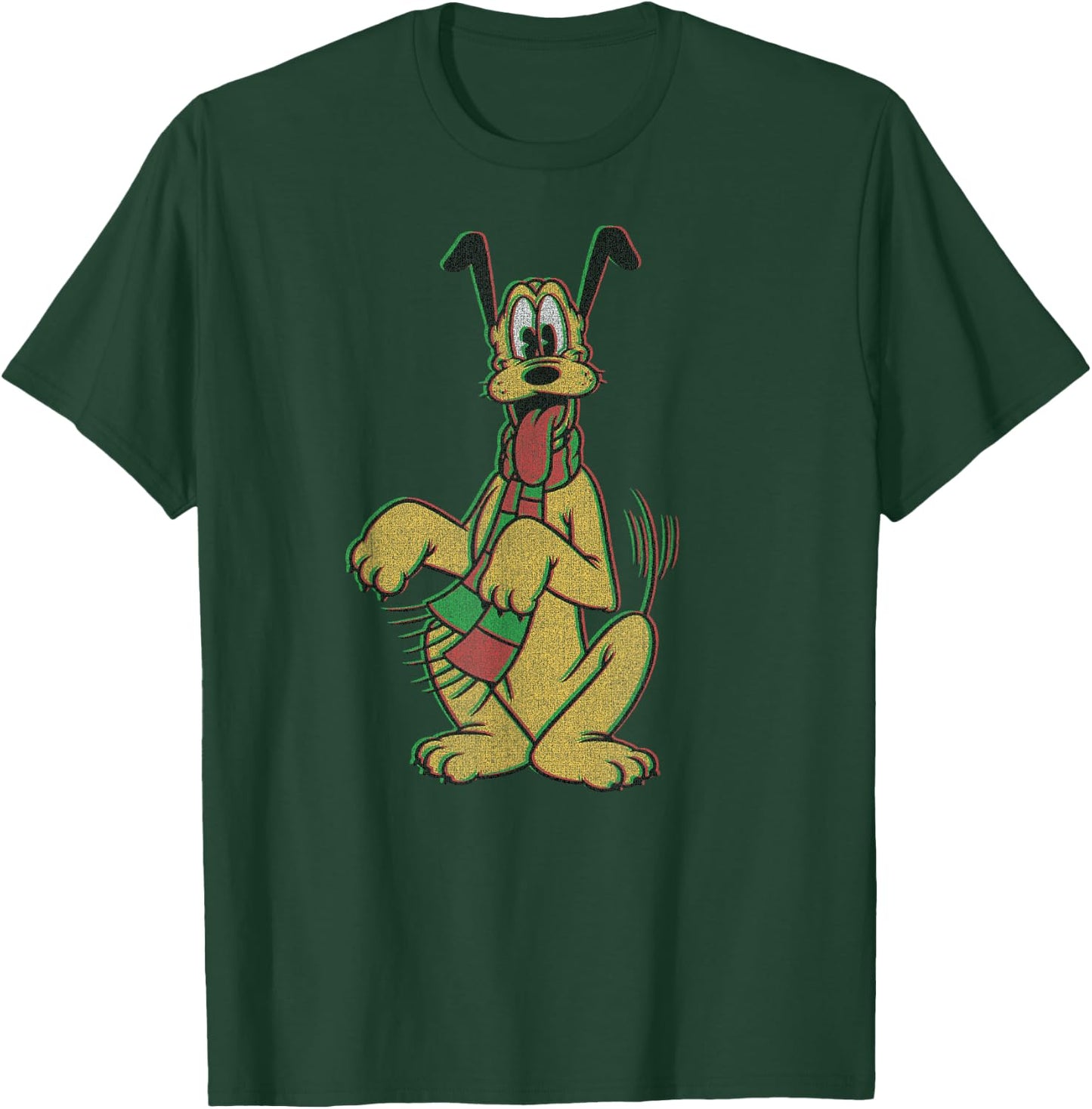 Disney Pluto Christmas Style Portrait T-Shirt - T-Shirt | Forest
