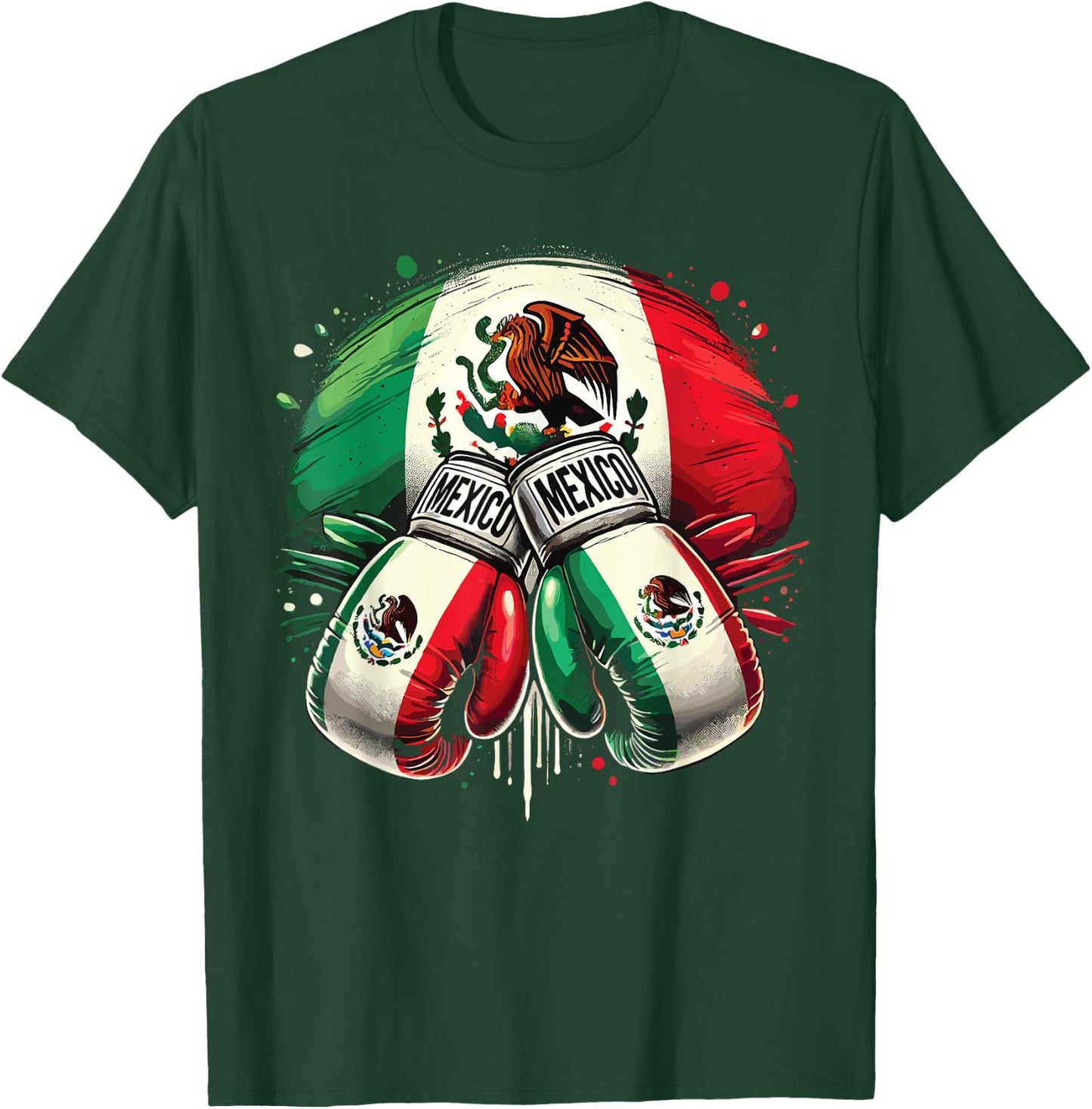 Mexican Boxing Pride Gloves Sports Design T-Shirt - T-Shirt | Forest