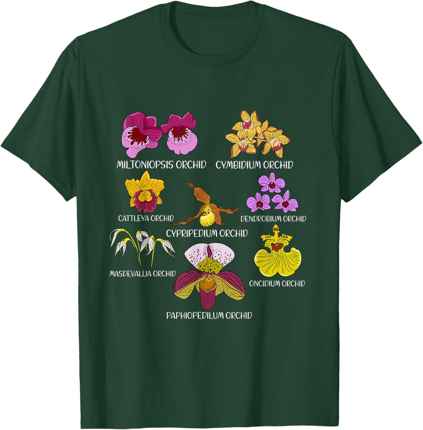 Orchid Species Flower Lover Florist Orchids T-Shirt - T-Shirt | Forest