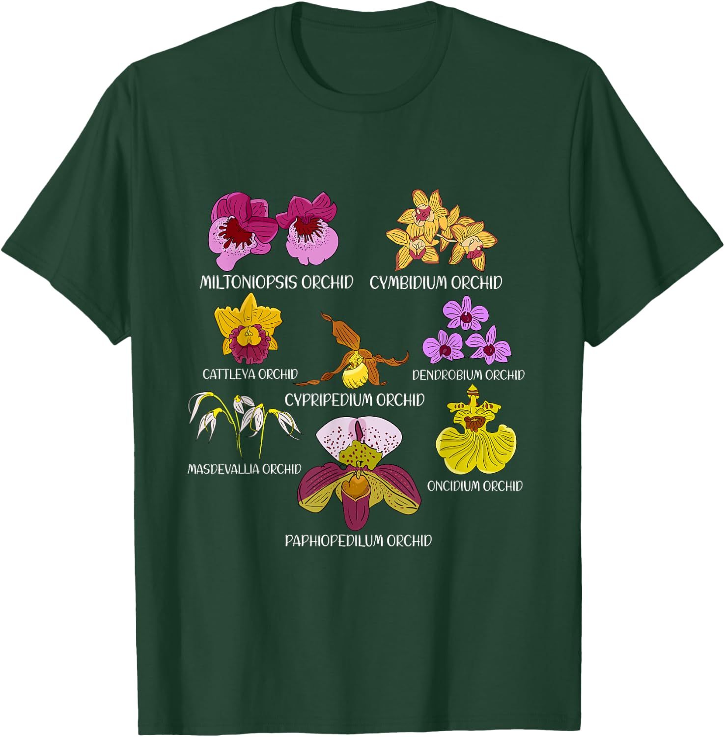 Orchid Species Flower Lover Florist Orchids T-Shirt - T-Shirt | Forest