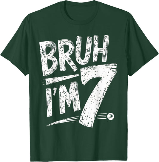 Bruh It's My 7th Birthday Retro Seven Year Old Celebration T-Shirt - T-Shirt | Forest