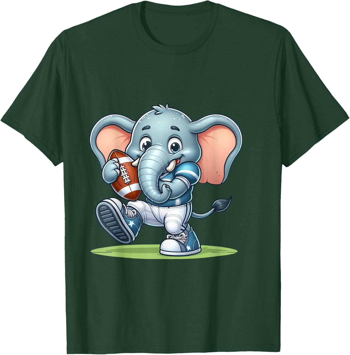 Cute American Football Player Elephant T-Shirt - T-Shirt | Forest