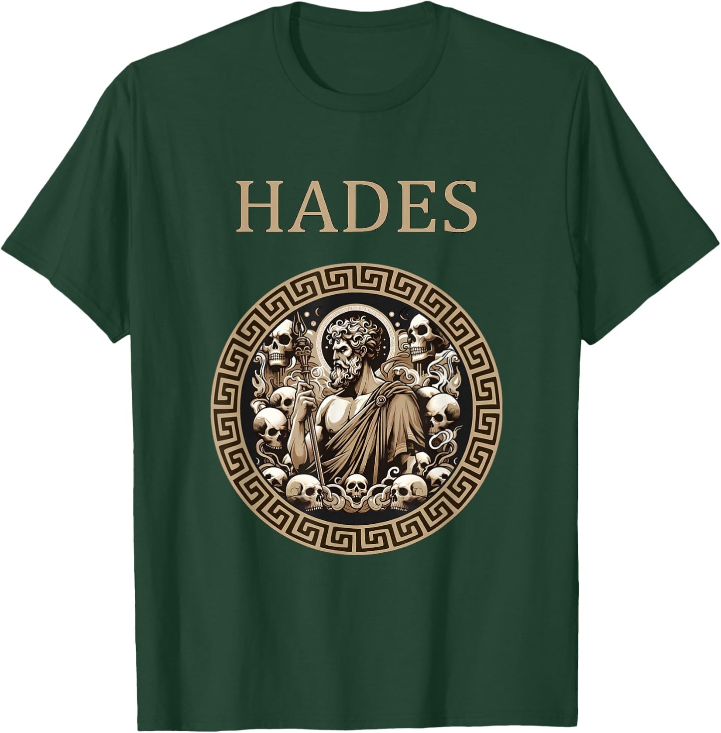 Agema Apparel Hades Greek God of the Underworld , Small, Black T-Shirt - T-Shirt | Forest