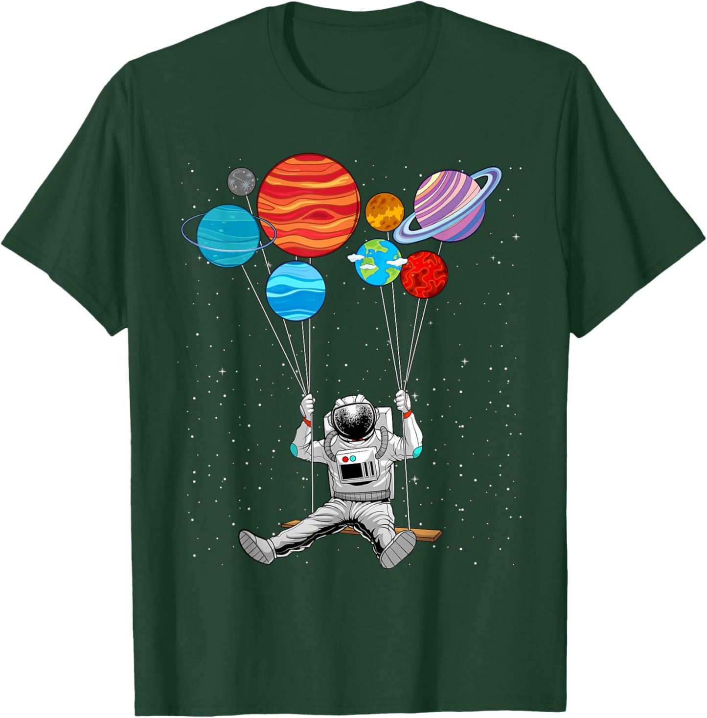 Space Themed Women Outer Space Moon Galaxy Astronaut T-Shirt - T-Shirt | Forest