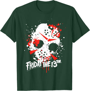Friday The 13th Jason Blood Splatter Mask T-Shirt - T-Shirt | Forest