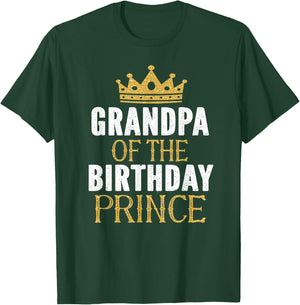 Grandpa Of The Birthday Prince Boys Bday Party Gift T-Shirt - T-Shirt | Forest