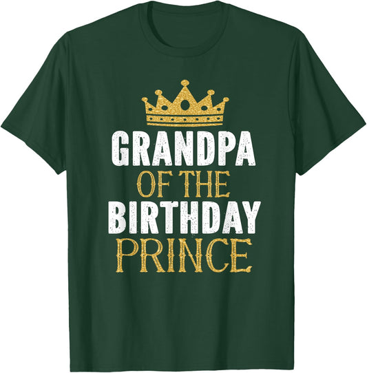 Grandpa Of The Birthday Prince Boys Bday Party Gift T-Shirt - T-Shirt | Forest