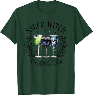 Salem Witch Cocktail Club, Retro Halloween Witchy T-Shirt - T-Shirt | Forest