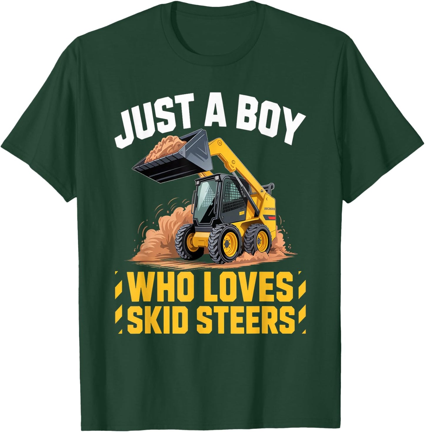 Funny Skid Steer Loader for Kids Boys Construction Equipment T-Shirt - T-Shirt | Forest
