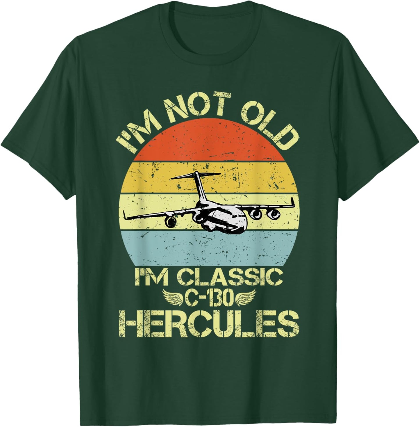 C-130 Hercules American USA Military Airplane T-Shirt - T-Shirt | Forest