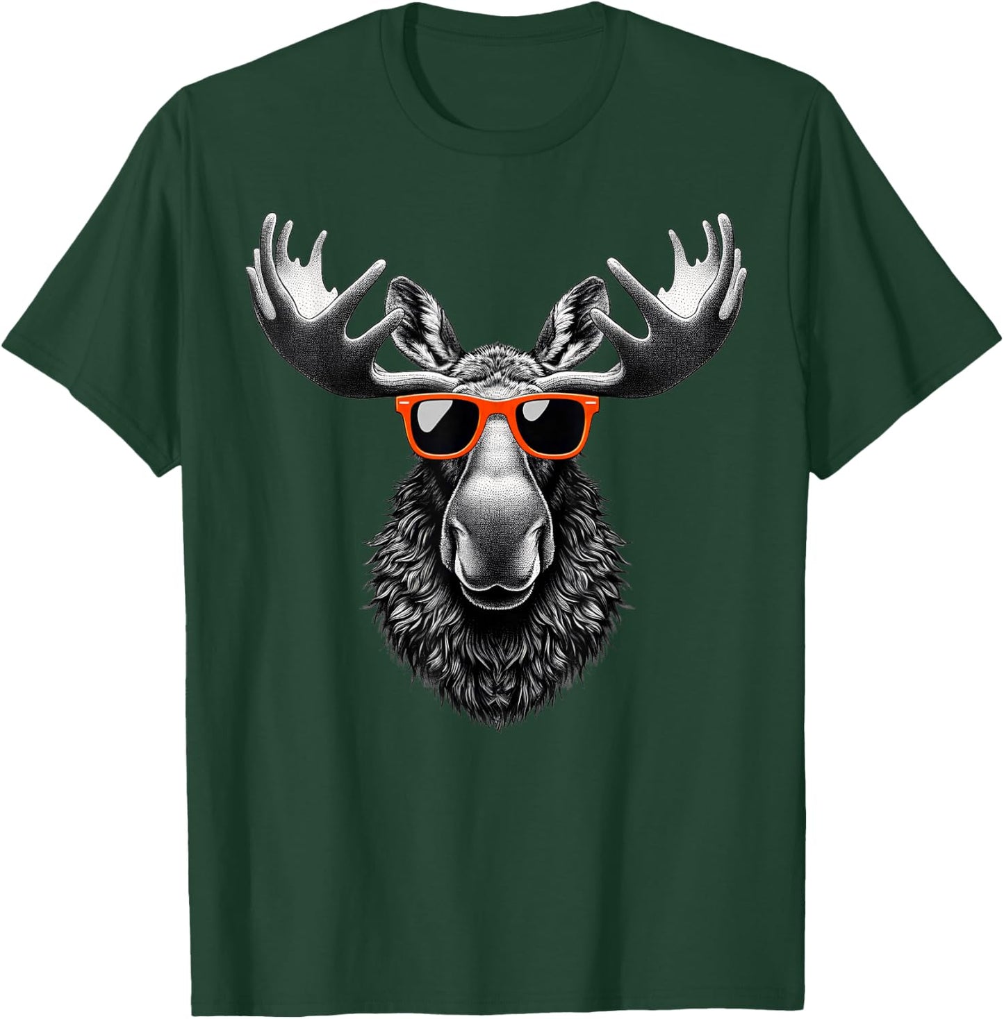 Cool Moose Wearing Sunglasses Graphic Art T-Shirt - T-Shirt | Forest
