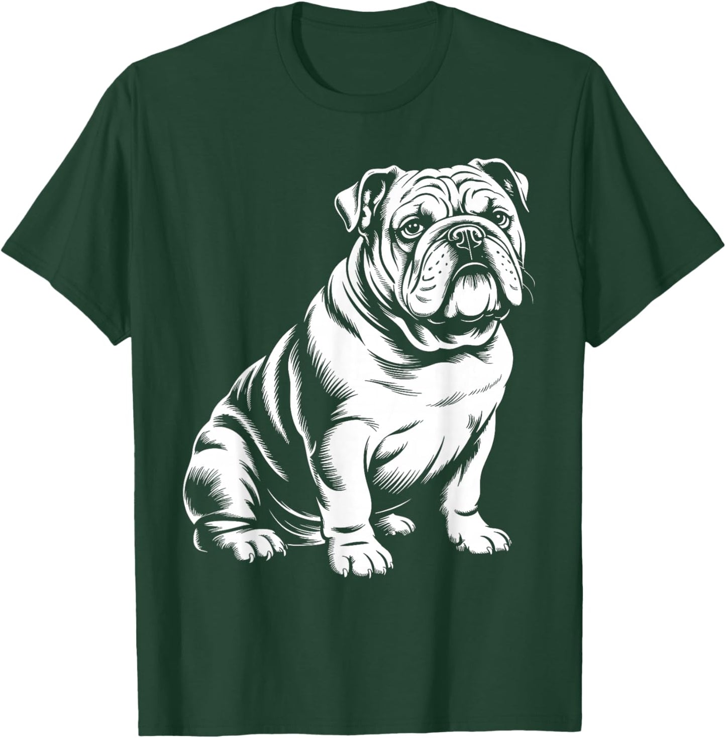 Cool English Bulldog Art Women Kids English Bulldog T-Shirt - T-Shirt | Forest