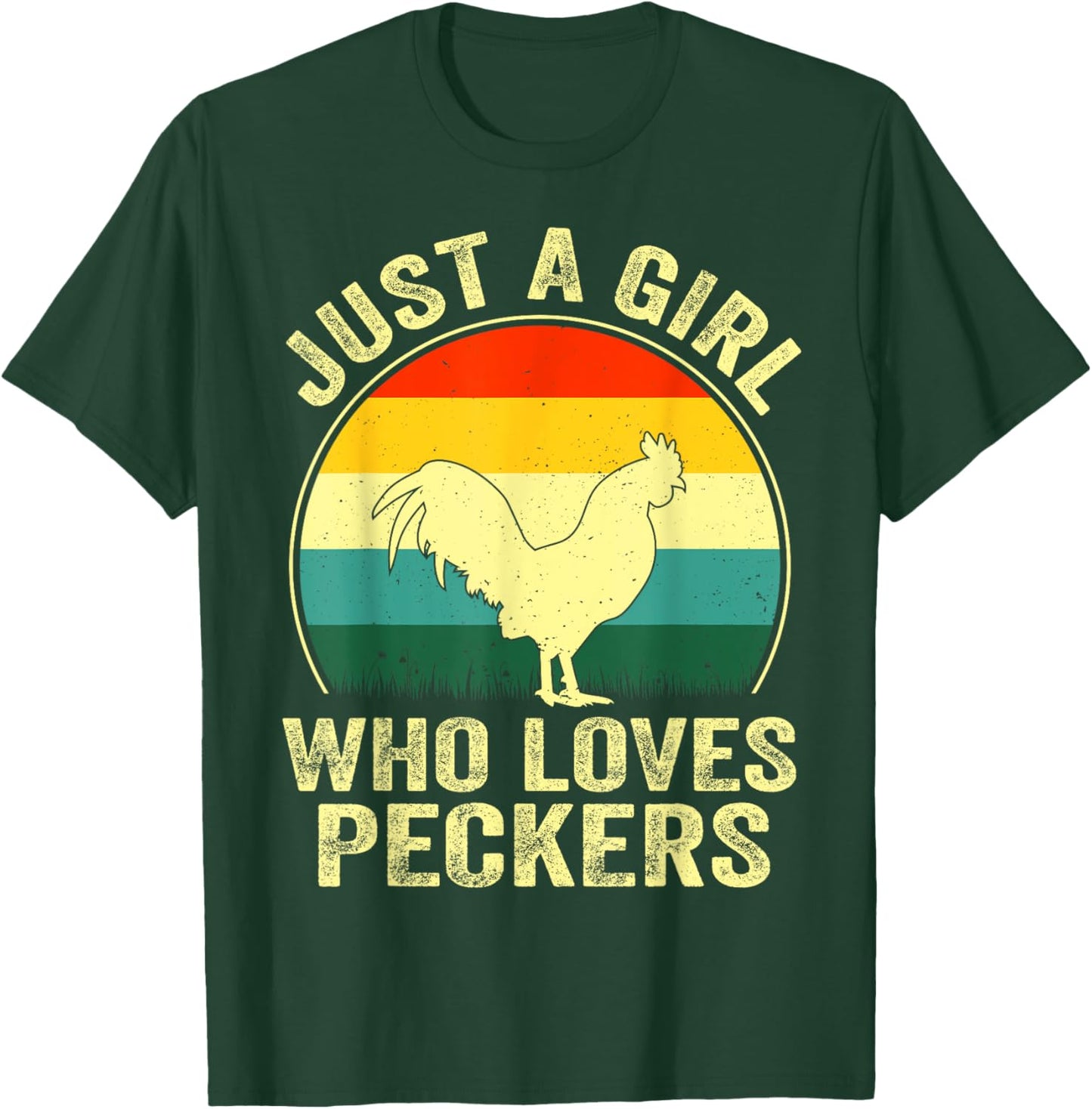 Funny Chicken Owner Farmer Girl Vintage Retro Chicken Lover T-Shirt - T-Shirt | Forest